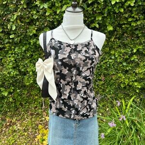 Y2k Camo mesh top